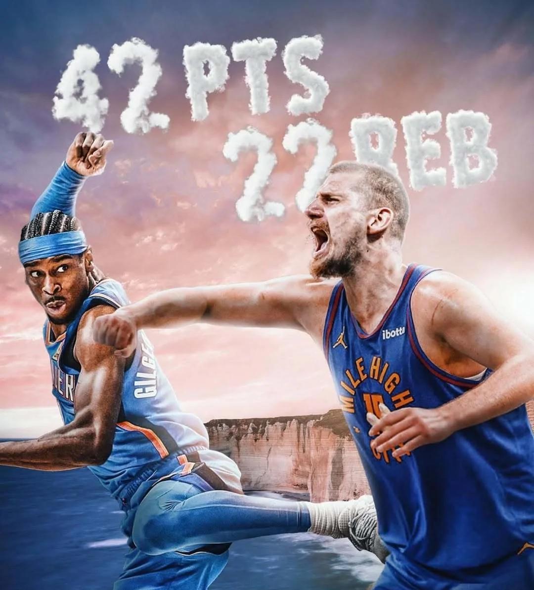 篮网逆转雷霆，约基奇高光表现